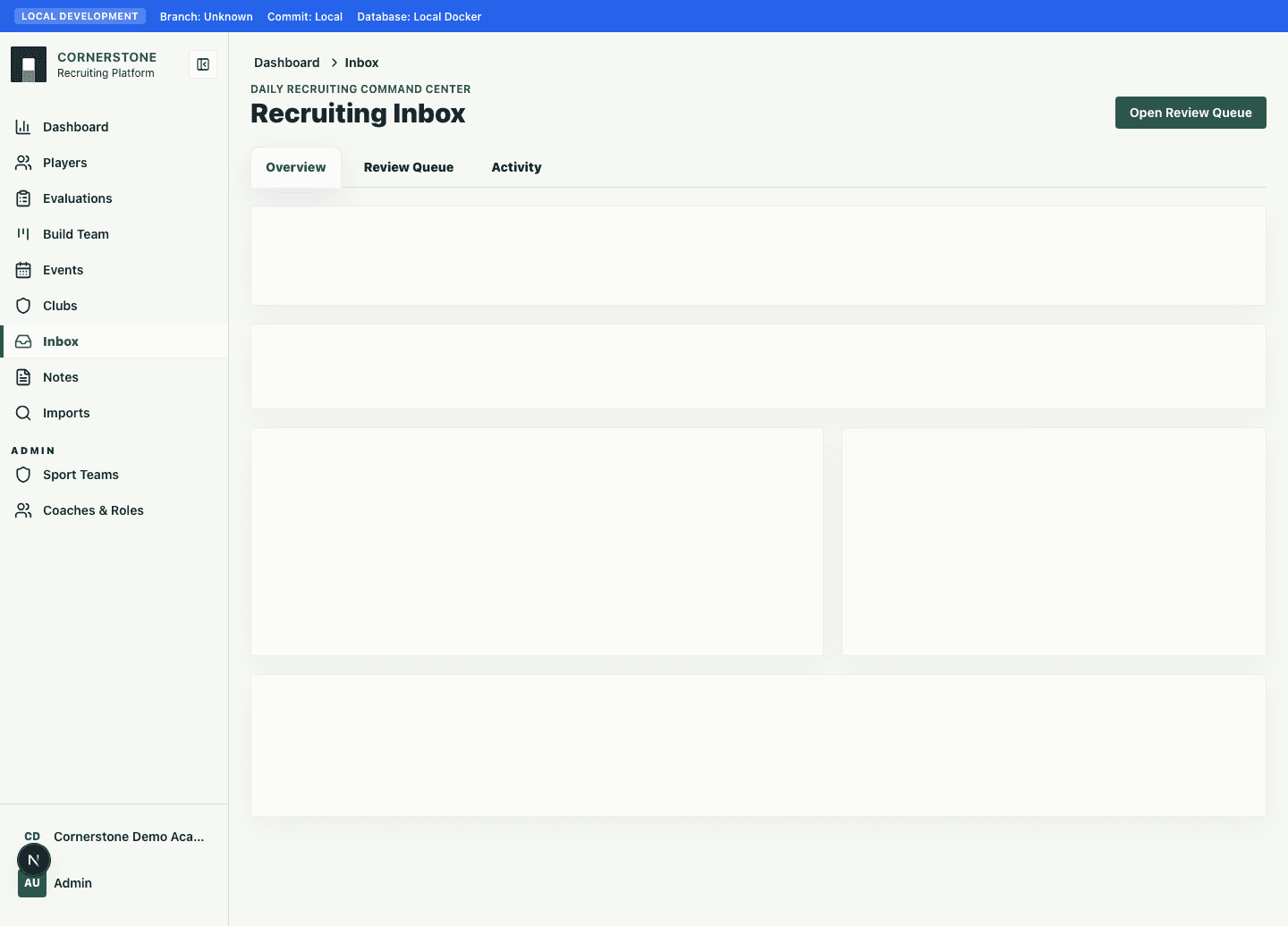 Recruiting inbox screenshot