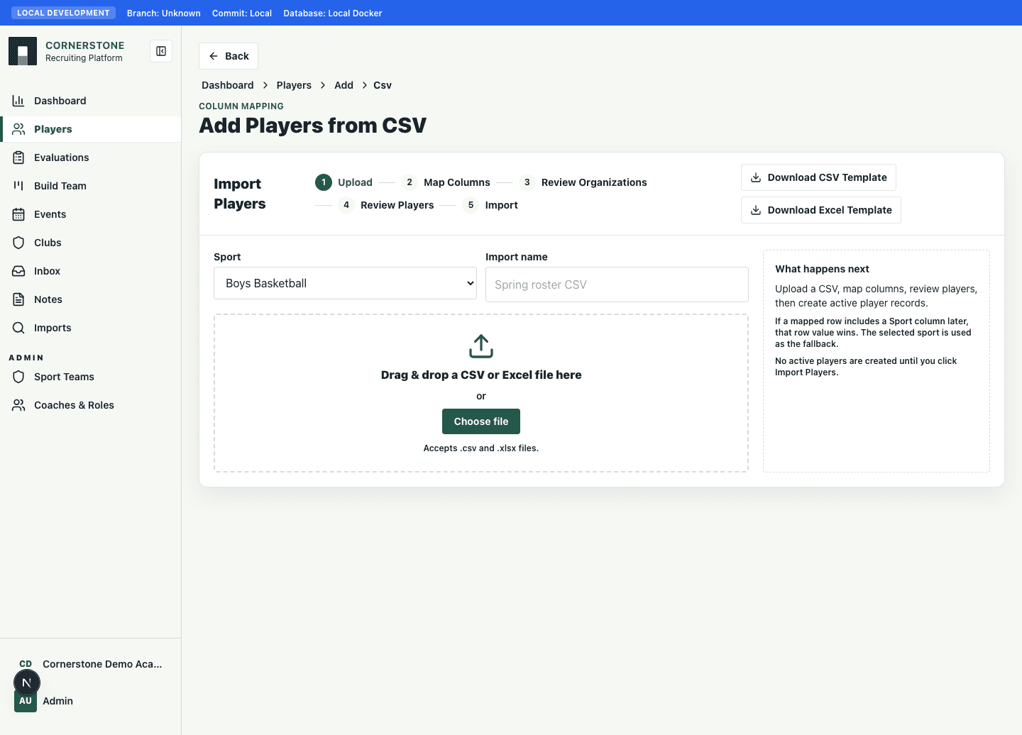 Import players screenshot